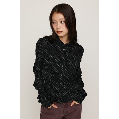 RANDOM SHIRRING CUT トップス BLK｜詳細画像