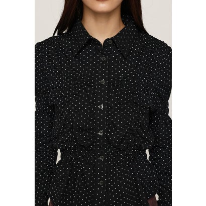 RANDOM SHIRRING CUT トップス BLK｜詳細画像