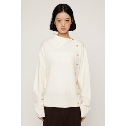 ASYMMETRY FRONT BUTTON トップス T.GRY｜詳細画像