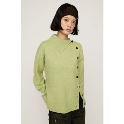 ASYMMETRY FRONT BUTTON トップス MINT｜詳細画像