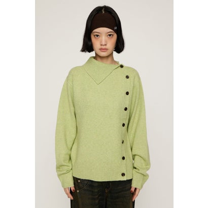 ASYMMETRY FRONT BUTTON トップス MINT｜詳細画像