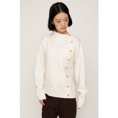 ASYMMETRY FRONT BUTTON トップス MINT｜詳細画像