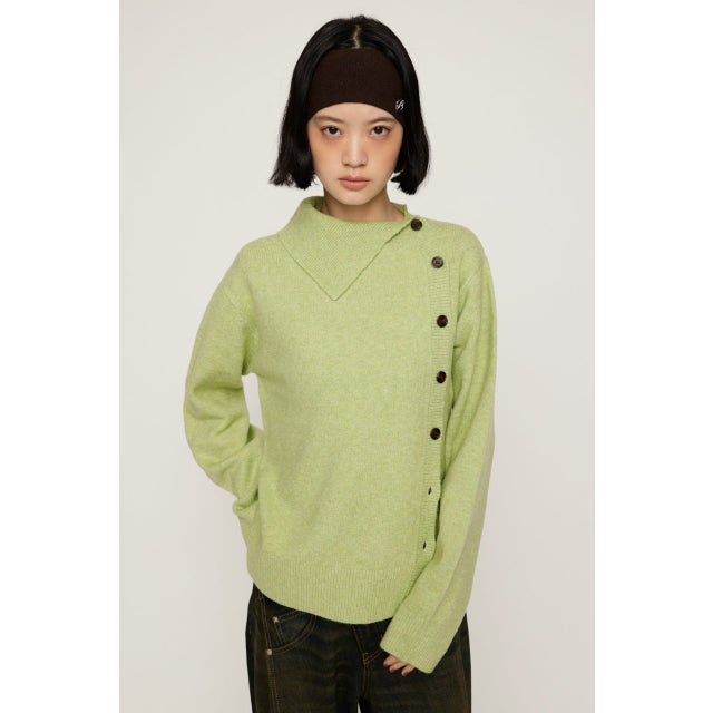 ASYMMETRY FRONT BUTTON トップス MINT