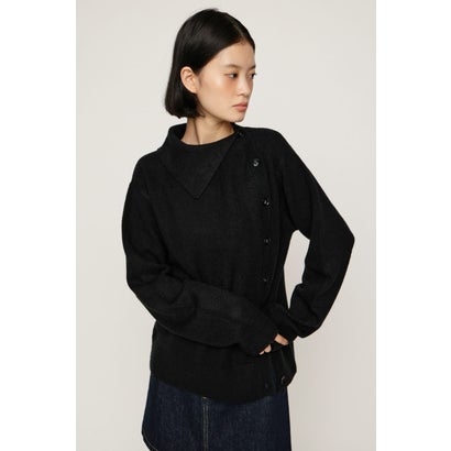 ASYMMETRY FRONT BUTTON トップス BLK｜詳細画像