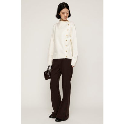 ASYMMETRY FRONT BUTTON トップス BLK｜詳細画像
