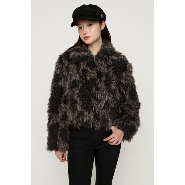 CURL F／FUR SHORT ブルゾン BLK
