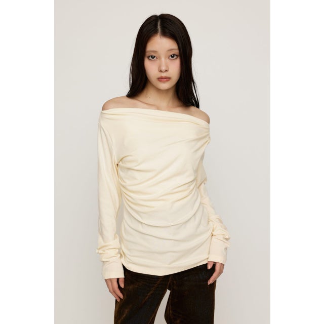 ASYMMETRY OFFSHOULDER トップス IVOY3