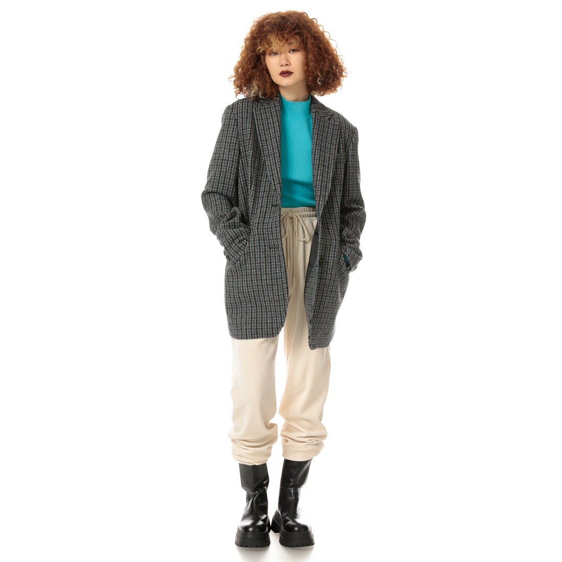 SLY DOGTOOTH WOOL TWEED ジャケット M/GRY7 -ファッション通販 