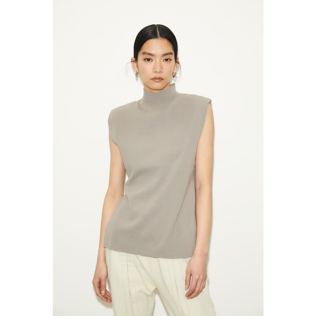 SLY PADDED H／N KNIT SLIT トップス GRY -靴＆ファッション通販 