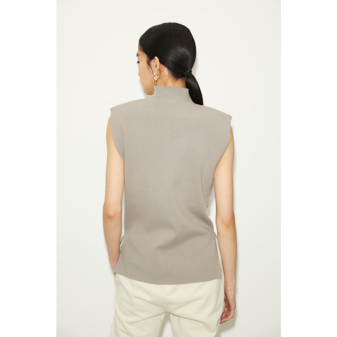 SLY PADDED H／N KNIT SLIT トップス GRY -靴＆ファッション通販 