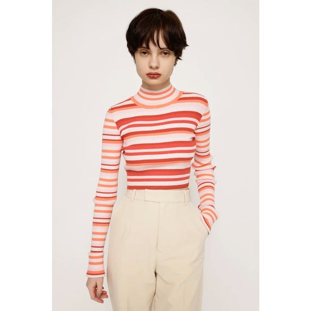 MULTI BORDER KNIT トップス M/ORG7