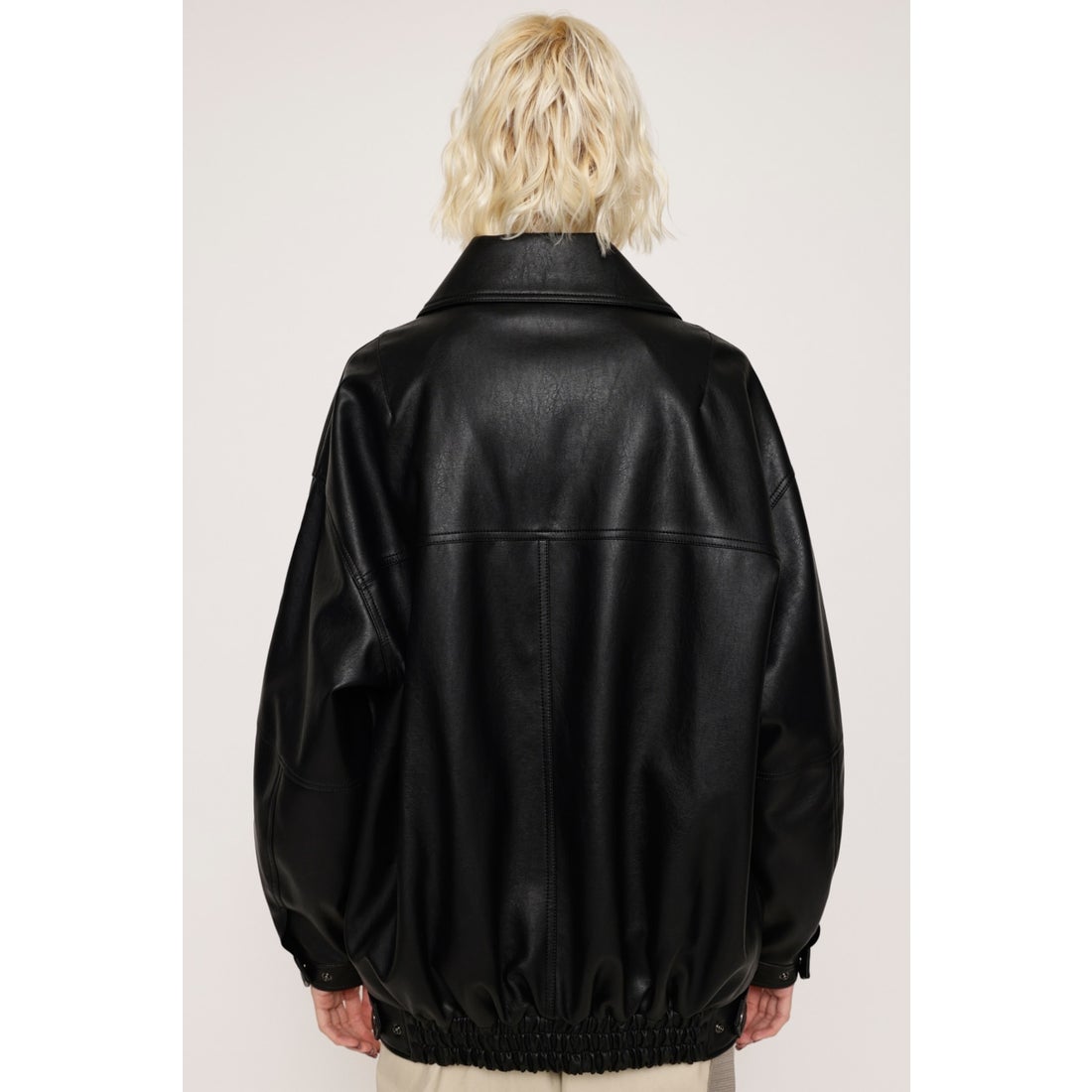 SLY FAUX LEATHER OVERSIZE ブルゾン BLK -ファッション通販 FASHION