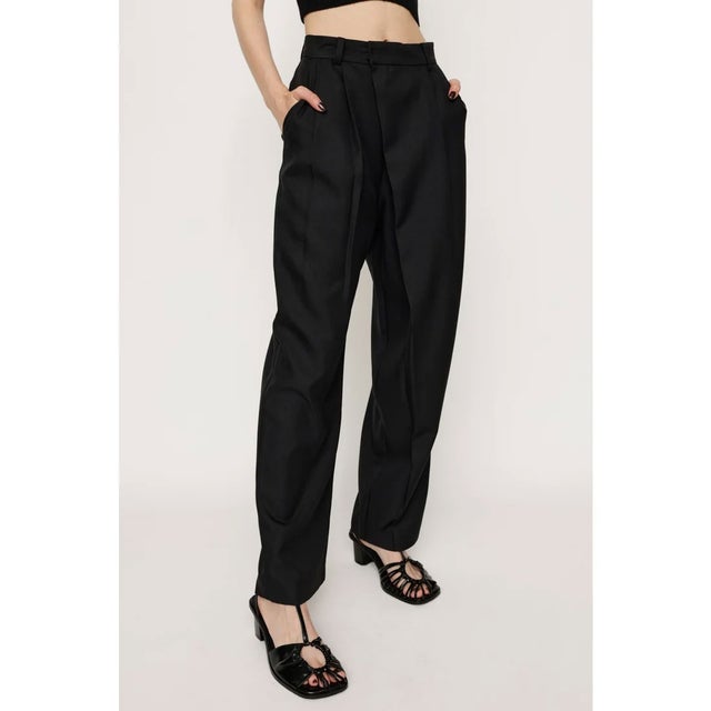 TUCK TAPERED LOOSE パンツ L/BLK1