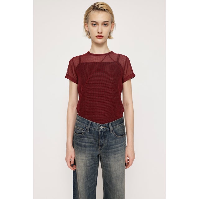 SHEER MESH Tシャツ D/RED3
