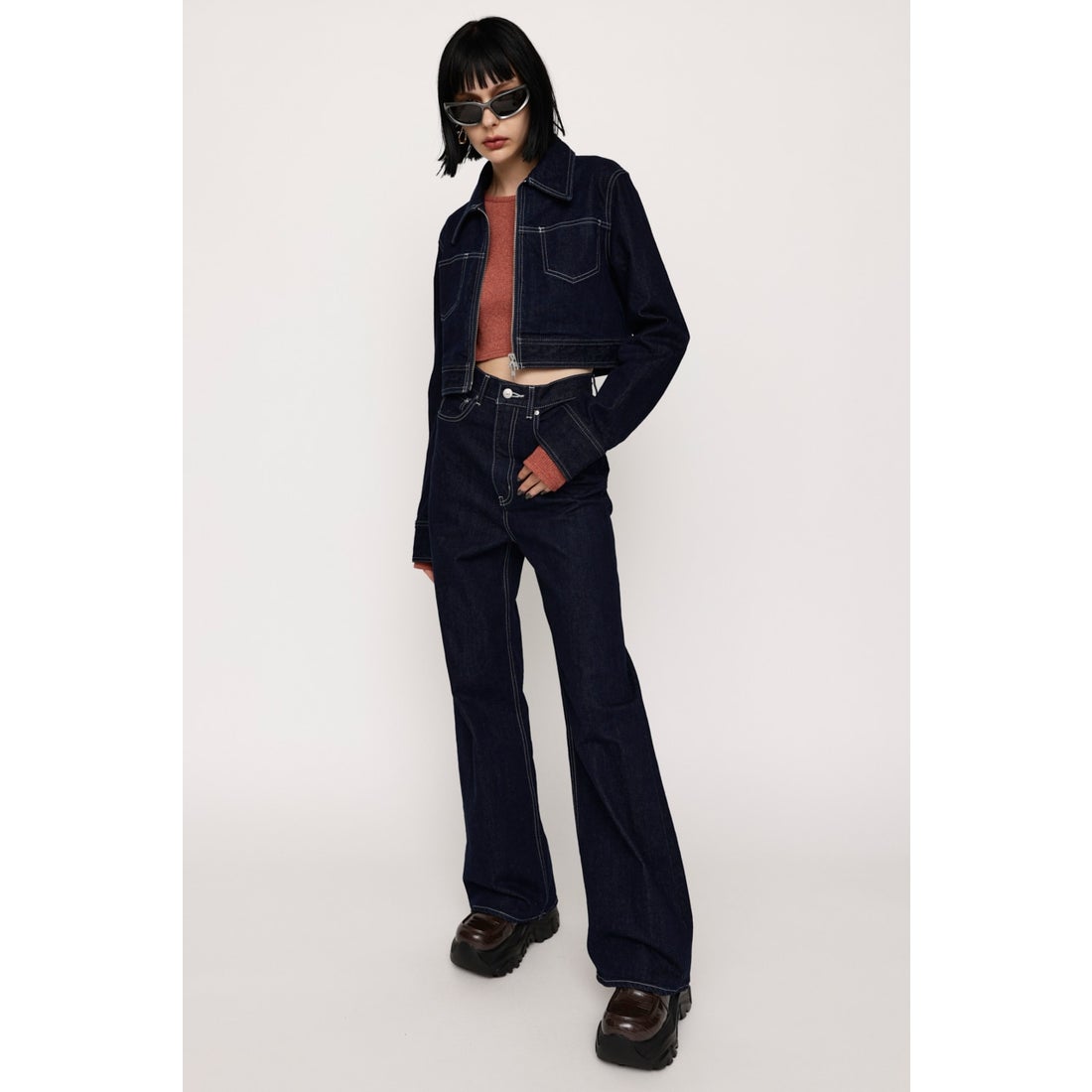 SLY THOMAS LOOSE STRAIGHT PTーA D/BLU3 -ファッション通販 FASHION 