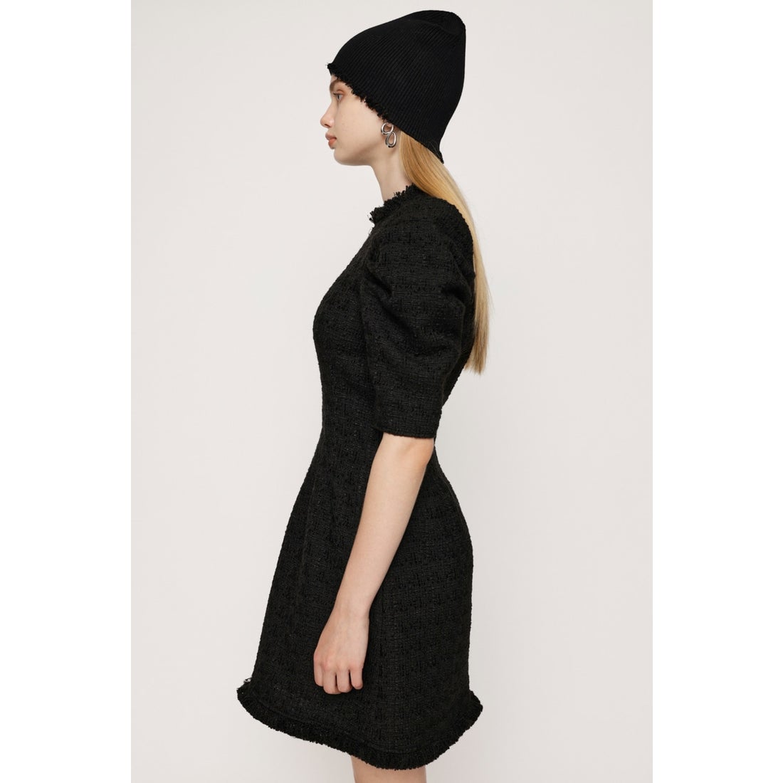 SLY FRINGE TWEED ショートワンピース BLK -ファッション通販 FASHION 