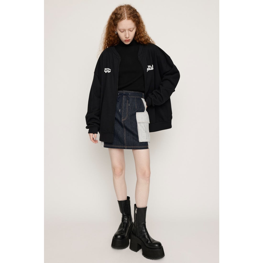 SLY COMBI CUT ショートスカート GRY -ファッション通販 FASHION WALKER