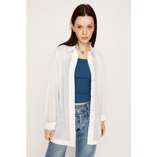 SHEER MESH シャツ O/WHT1