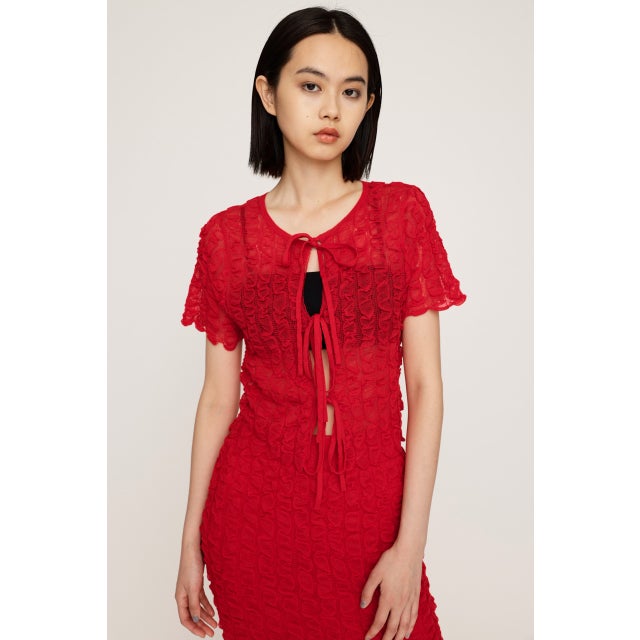 SHEER 2WAY トップス RED