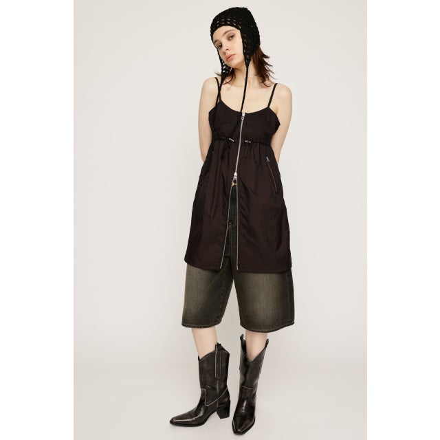 SHEER CAMI ZIP ドレス BLK