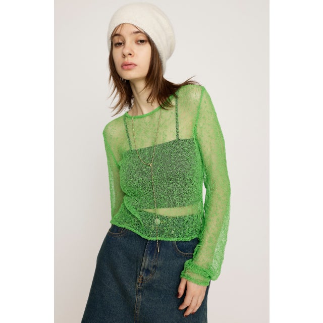 NEP SHEER KNIT トップス LIME