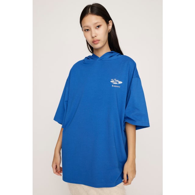 OVER SIZE HOODED Tシャツ BLU