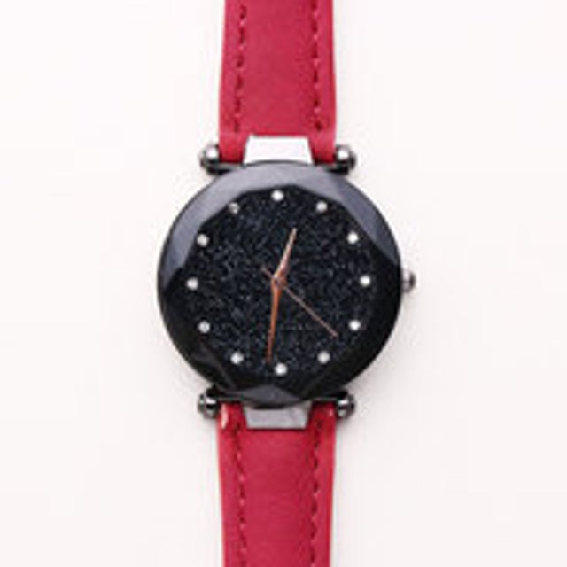 
                    SP まるで宇宙の輝きを取り入れた文字盤 ブラックケース腕時計 SPST029-RED （RED）