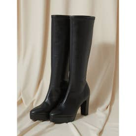 プラットフォームストレッチロングブーツ （BLK）