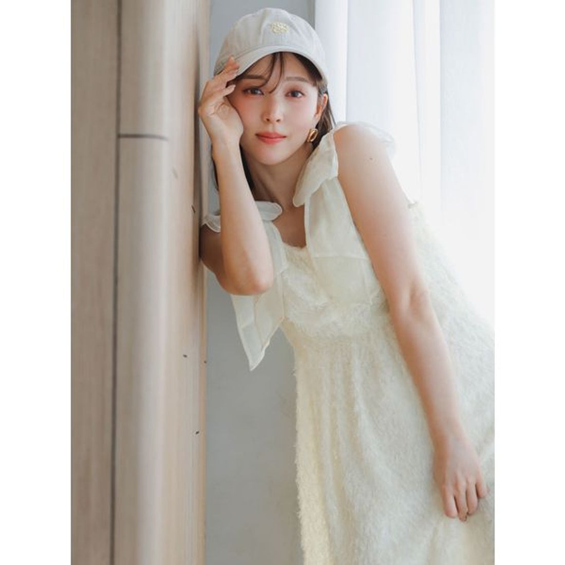 スナイデル SNIDEL リボンティアードワンピース （GRY） -靴 