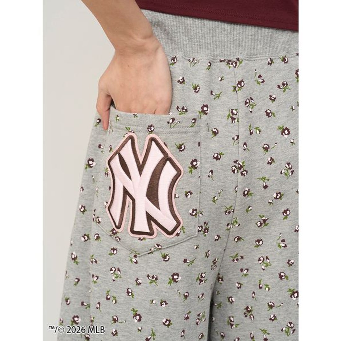 スナイデル SNIDEL 【MLB】Sustainableスウェットワイドパンツ （GRY