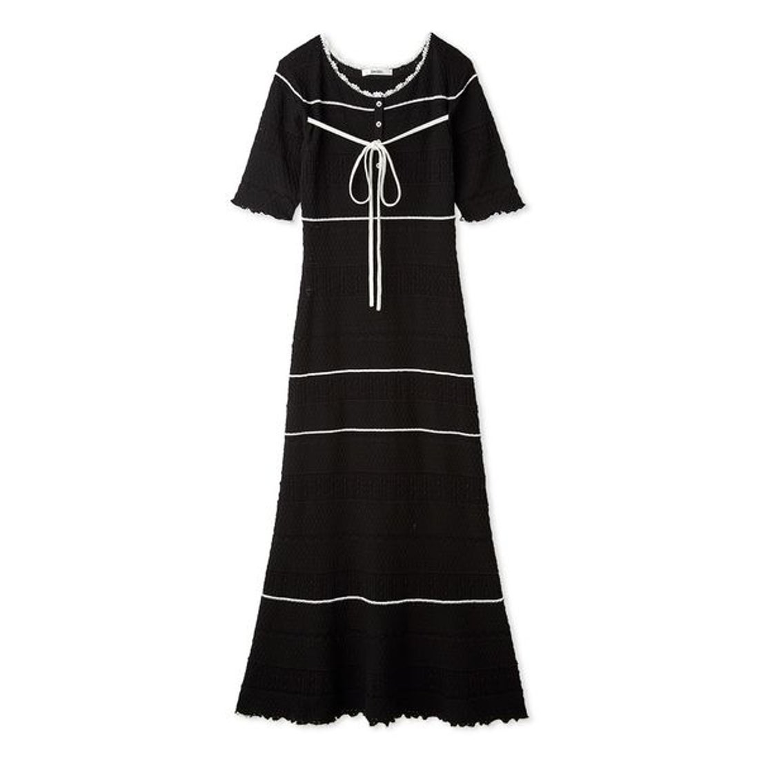 スナイデル SNIDEL クロシェライクロングニットワンピース （WHT