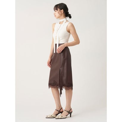 スナイデル SNIDEL レーストリムバリエミディスカート （BRW）｜詳細画像