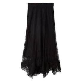 イレギュラーヘムレーススカート （BLK）