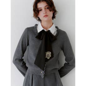 ロゴボウタイドッキングフリルカーディガン （GRY）