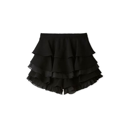 【WEB限定】レイヤードフリルスカショーパン （BLK）｜詳細画像