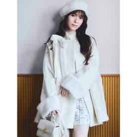 【WEB限定】ファー付きリボンブローチコート （IVR）