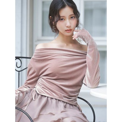 【WEB限定】カシュクールベロアドッキングワンピース （BLK）｜詳細画像