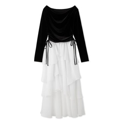 スナイデル SNIDEL 【WEB限定】カシュクールベロアドッキングワンピース （OWHT）｜詳細画像