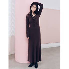 レースコンビロングニットワンピース （BRW）