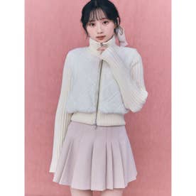 【WARM】ファーキルティングニットブルゾン （OWHT）
