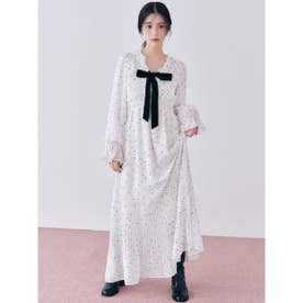 Sustainableバリエプリントロングスリーブワンピース （DOT）