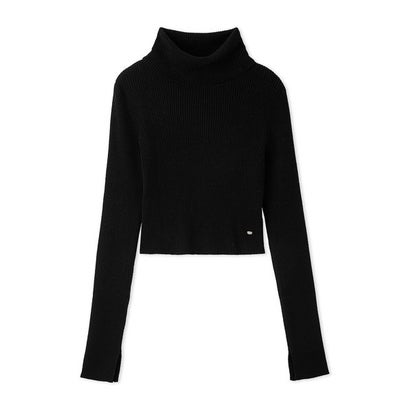 【WARM】シンプルハイネックニットプルオーバー （BLK）｜詳細画像