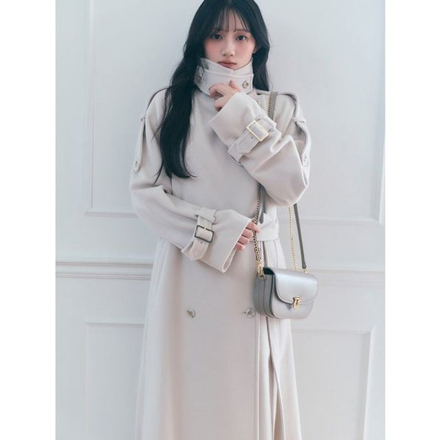 【HIGH QUALITY】ウールカシミアトレンチコート （IVR）
