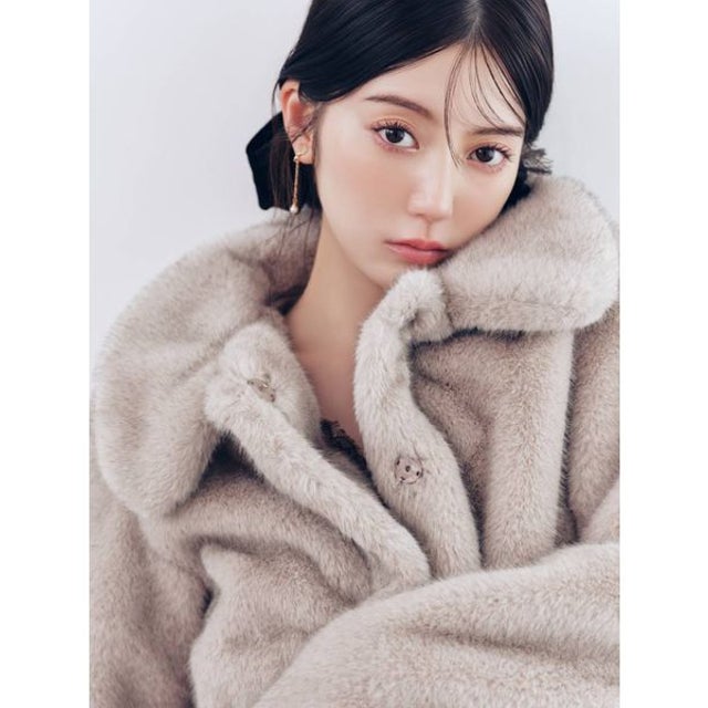 ステンカラーショートファーコート （GRY）