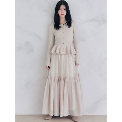 スナイデル SNIDEL ペプラムニット×チュールスカートコンビ （PNK）｜詳細画像
