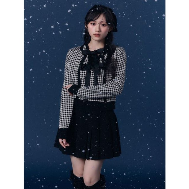 ランダムプリーツミニスカショーパン （BLK）
