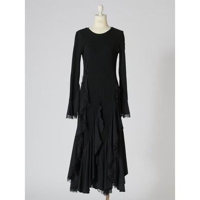 レーストリムラッフルカットワンピース （BLK）｜詳細画像