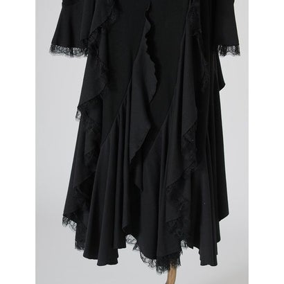 スナイデル SNIDEL レーストリムラッフルカットワンピース （BLK）｜詳細画像