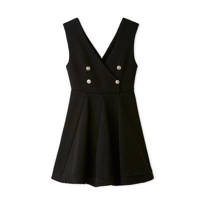 ダブルブレステッドジャンスカワンピース （BLK）｜詳細画像