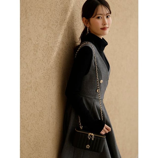 ダブルブレステッドジャンスカワンピース （BLK）